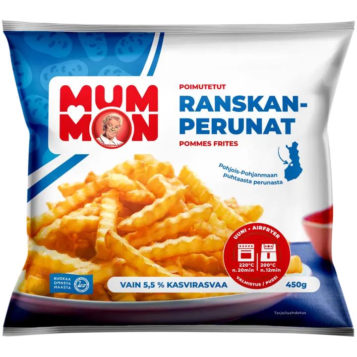 Mummon poimutetut Ranskanperunat 450 g, pakaste