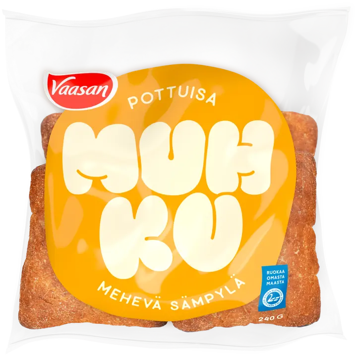 Vaasan Muhku Pottuisa sämpylä 240 g 4 kpl peruna-vehnäsämpylä
