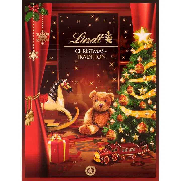 Lindt Christmas Tradition suklaakalenteri nougat maitosuklaa 253g