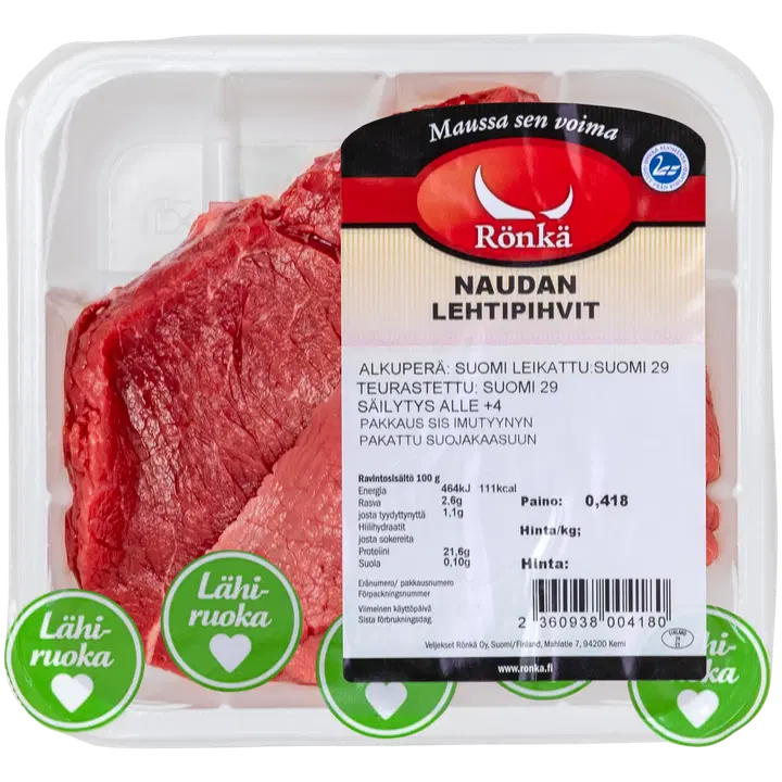 Rönkä Naudan lehtipihvit n.400g