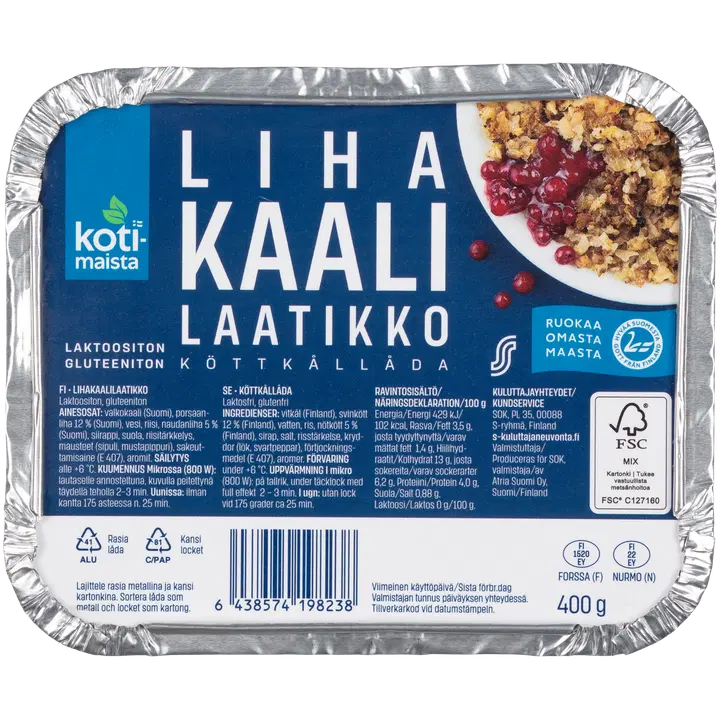 Kotimaista Lihakaalilaatikko 400g S kaupat Ruoan Verkkokauppa Kotimaista Lihakaalilaatikko 400g S kaupat Ruoan Verkkokauppa