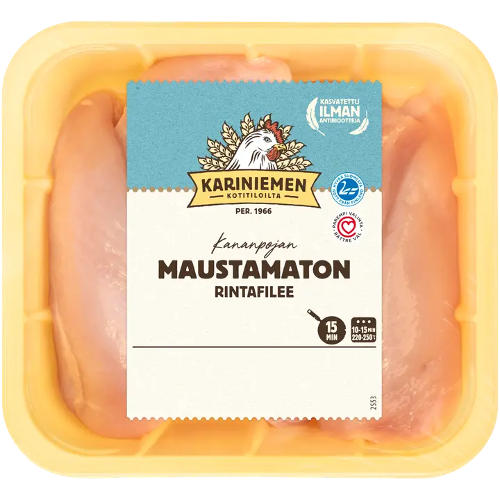 Kariniemen Kananpojan rintafilee maustamaton 4 kpl 600 g