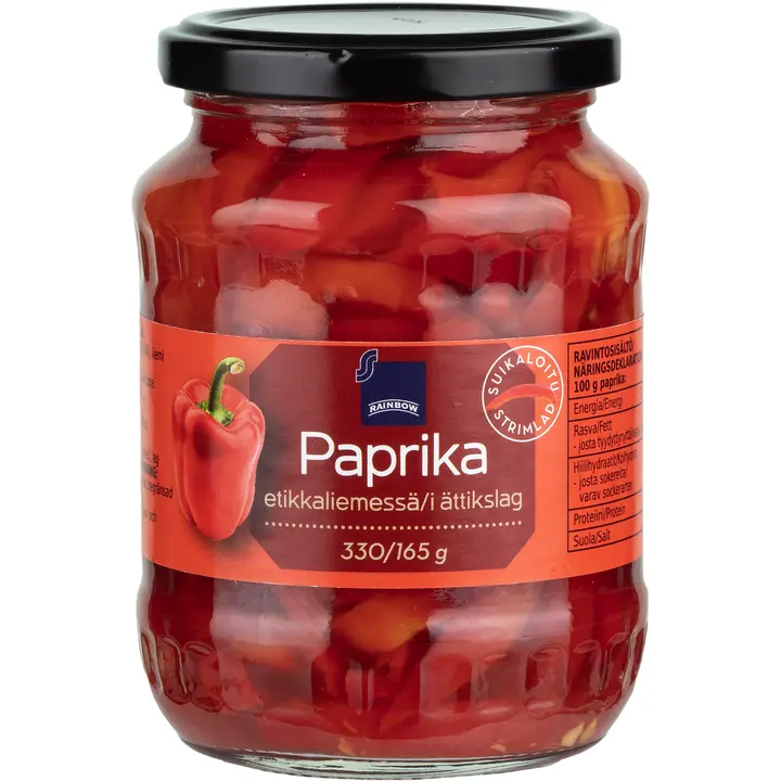 Rainbow suikaloitu paprika etikkaliemessä 330/165 g