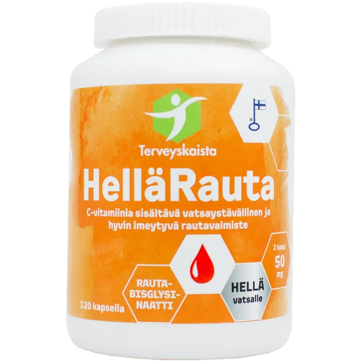 Terveyskaista HelläRauta 50 mg + C-vitamiini 120 kaps