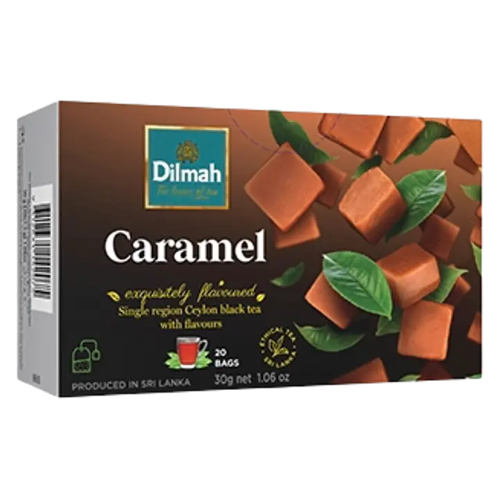 Dilmah karamellimaits. must tee niidiga kotis 20*1.5g