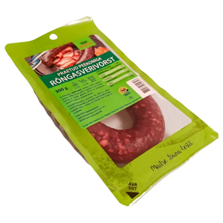 Praetud peekoniga rõngasverivorst 300 g