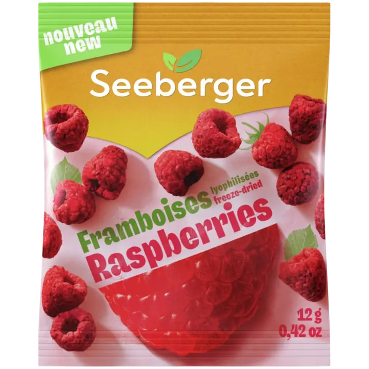 Seeberger Crunchy Raspberries pakastekuivattu vadelma 12g