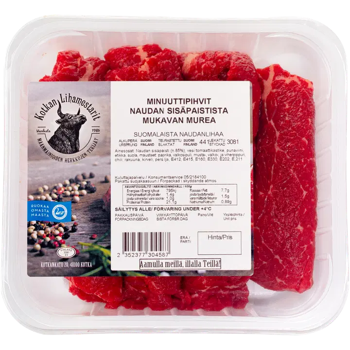 Kotkan lihamestarit naudan minuuttipihvi 2 kpl n. 350 g