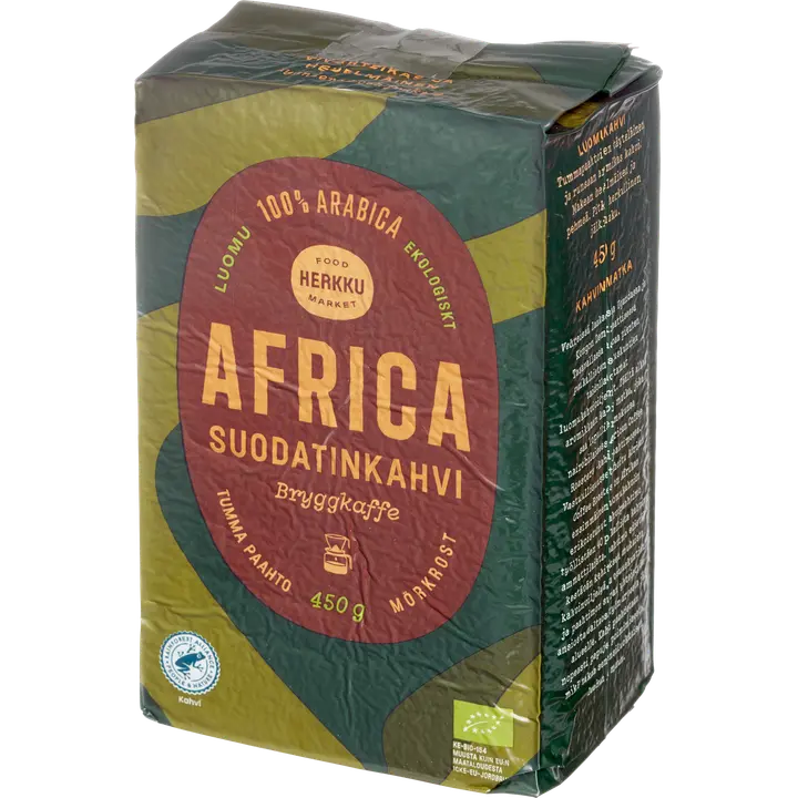 Herkku Luomu Africa Suodatinkahvi 450 g tumma paahto