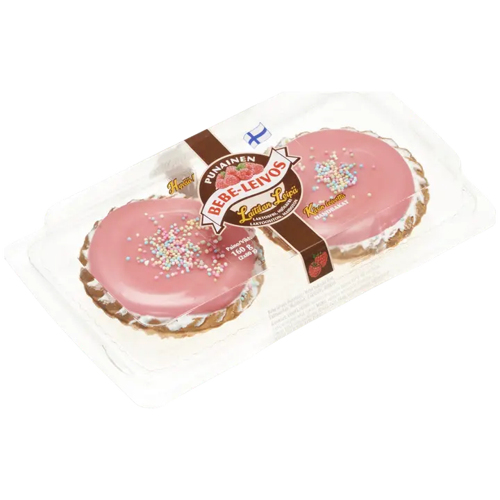 Laitilan Leipä Bebe-leivos Punainen 2 x 80 g Laktoositon, Maidoton