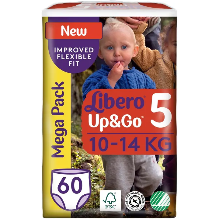 Libero Up&Go housuvaippa koko 5, 10-14 kg, 60 kpl