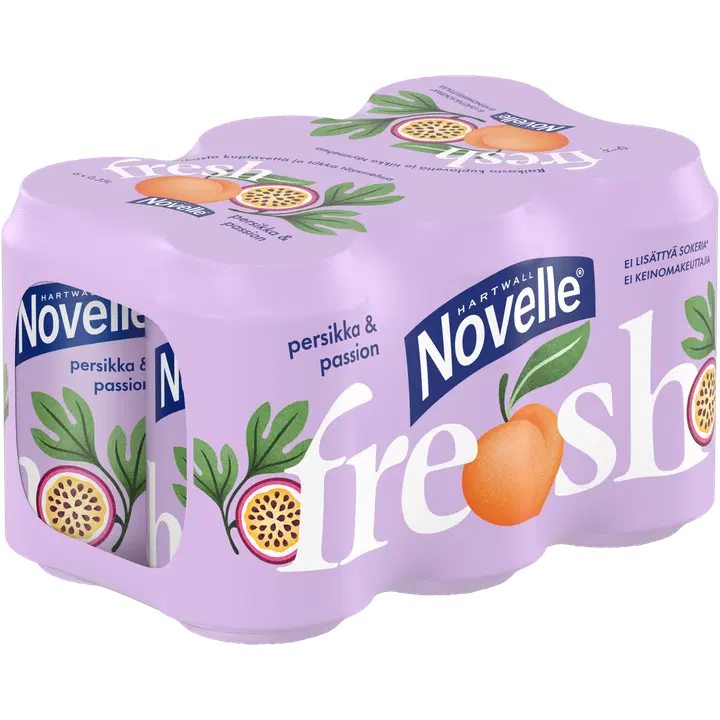 6 x Hartwall Novelle Fresh Persikka-Passion kivennäisvesi 0,33 l
