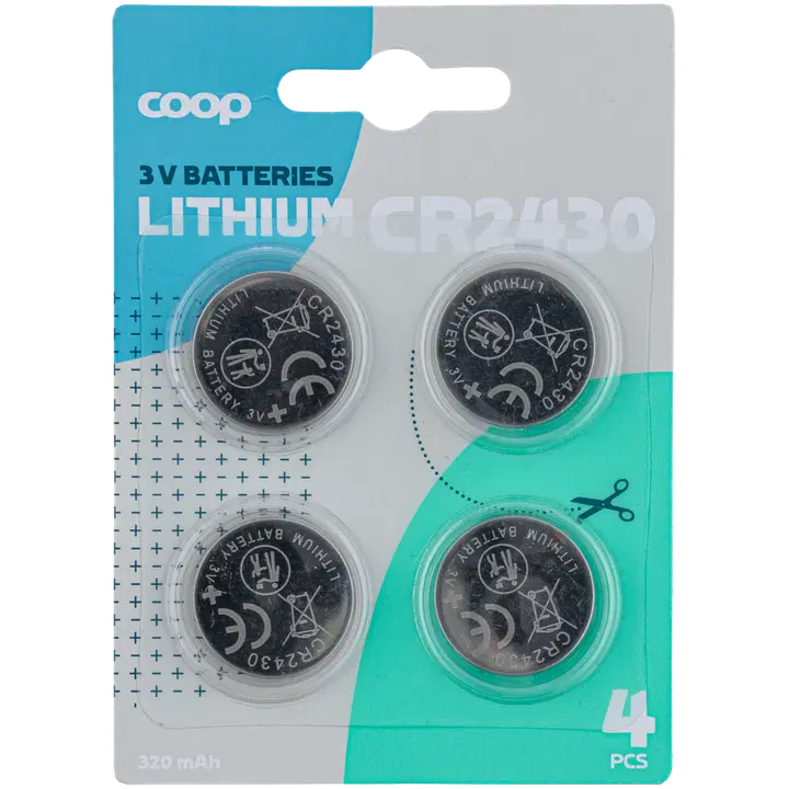 Coop litiumparisto 3V CR2430 4 kpl