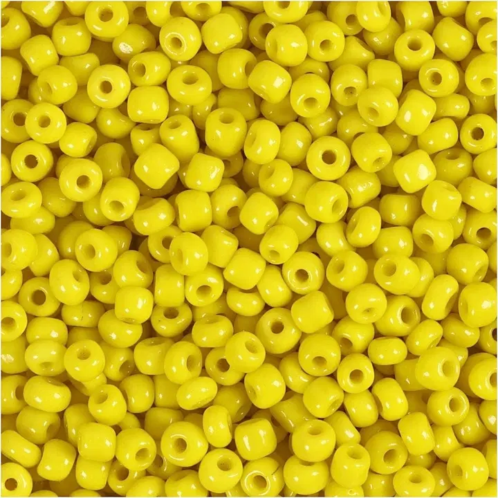 Rocaille-siemenhelmet, keltainen, halk. 3 mm, koko 8/0 , aukon koko 0,6-1,0 mm, 25 g/ 1 pkk