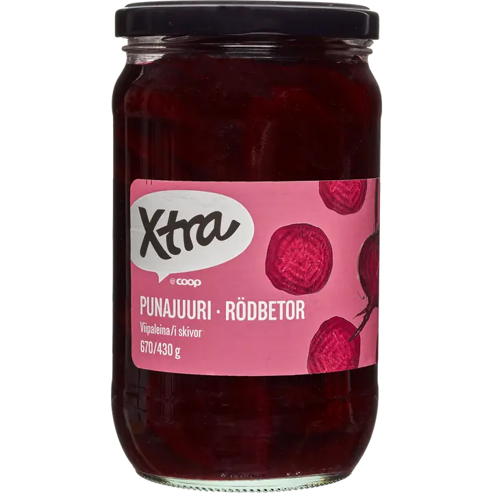 Xtra säilötty punajuuri viipaleina 670/430 g
