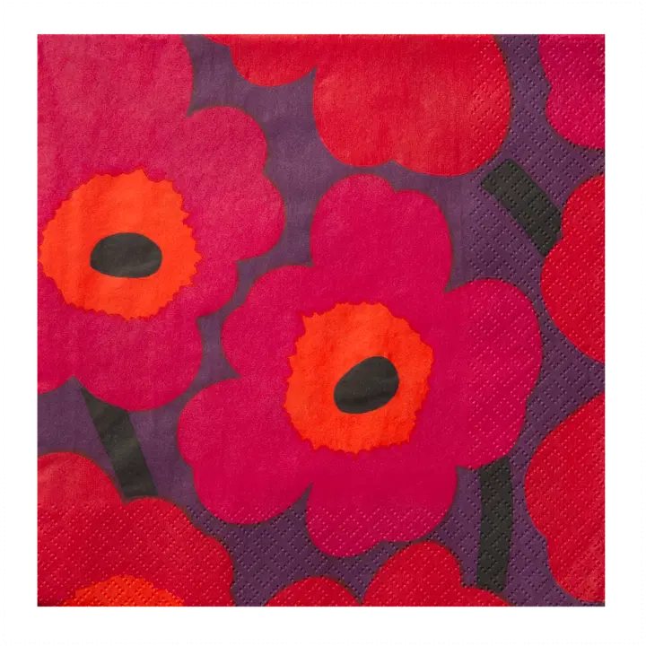 Marimekko Unikko punalila lautasliina 20kpl/33cm