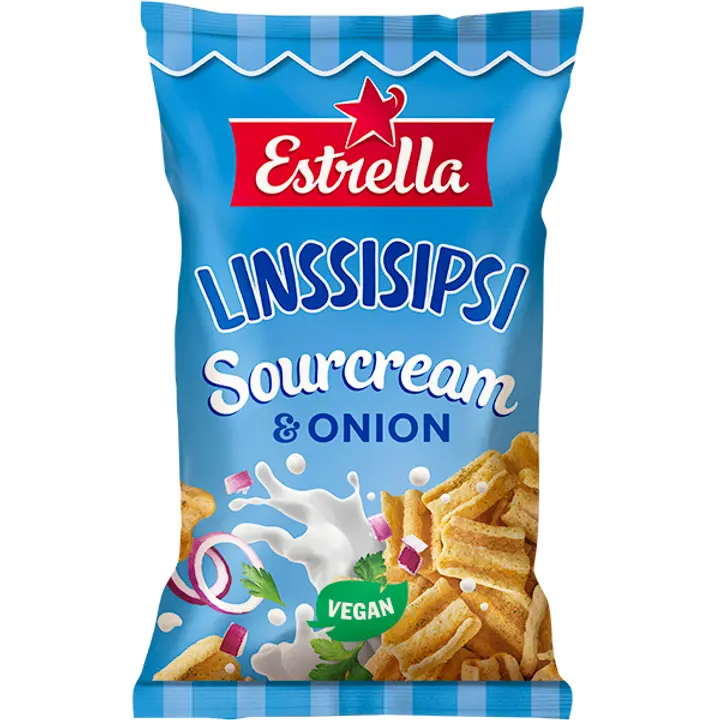 Estrella Linssisipsi Kermaviili & Sipuli 110g