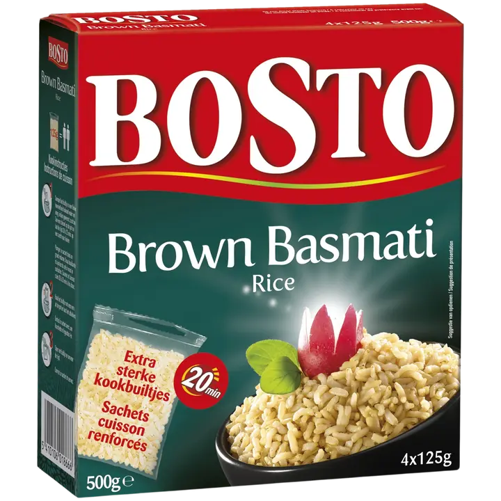 Bosto Pruun Basmati riis 4x125 g