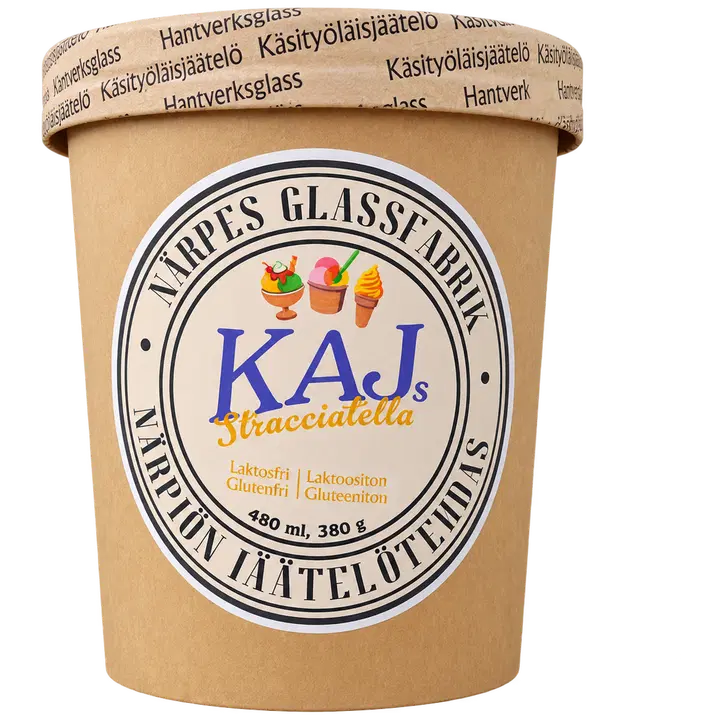 Närpiön Jäätelötehdas KAJs Stracciatella -kermajäätelö laktoositon 480ml 380 g
