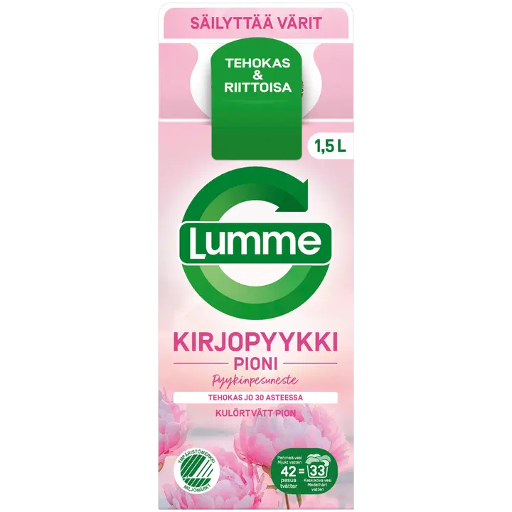 Lumme Kirjopyykki Pioni tiivistetty pyykinpesuneste 1500ml