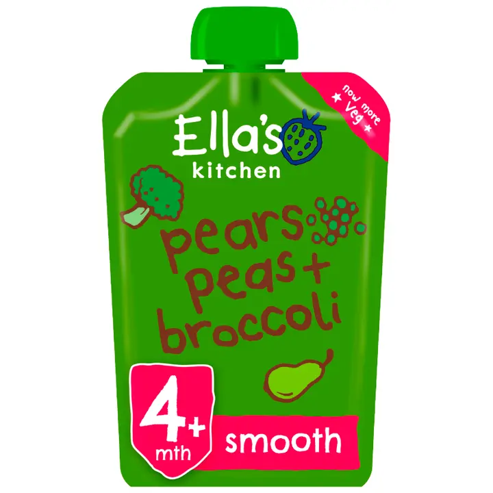 Ella´s Kitchen brokoli-pirni-hernepüree 120 g, öko, alates 4-elukuust