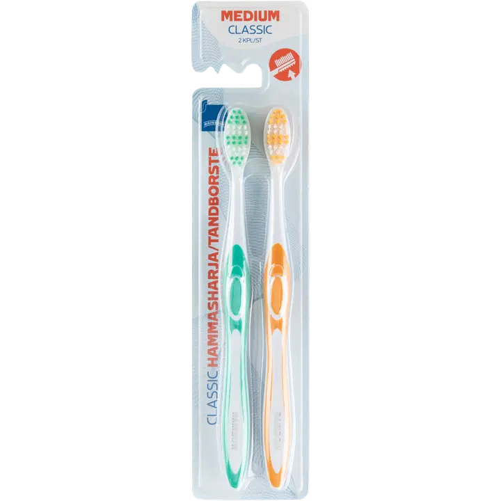 Rainbow hammasharja Classic medium 2 kpl