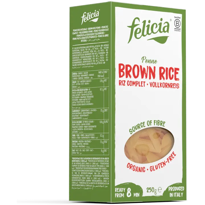 Felicia Bio 250g luomupasta täysjyväriisistä, gluteeniton