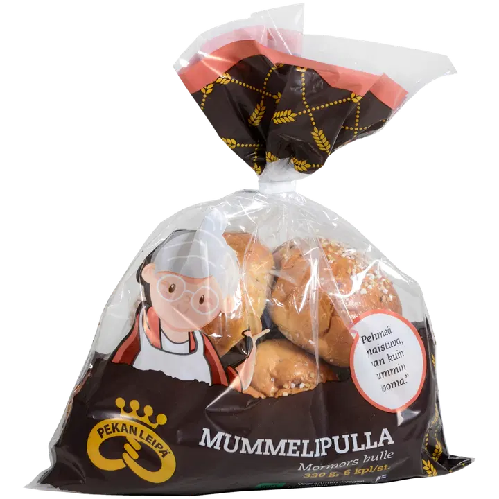 Pekan Leipä Mummelipulla vegaaninen 6 kpl 330g