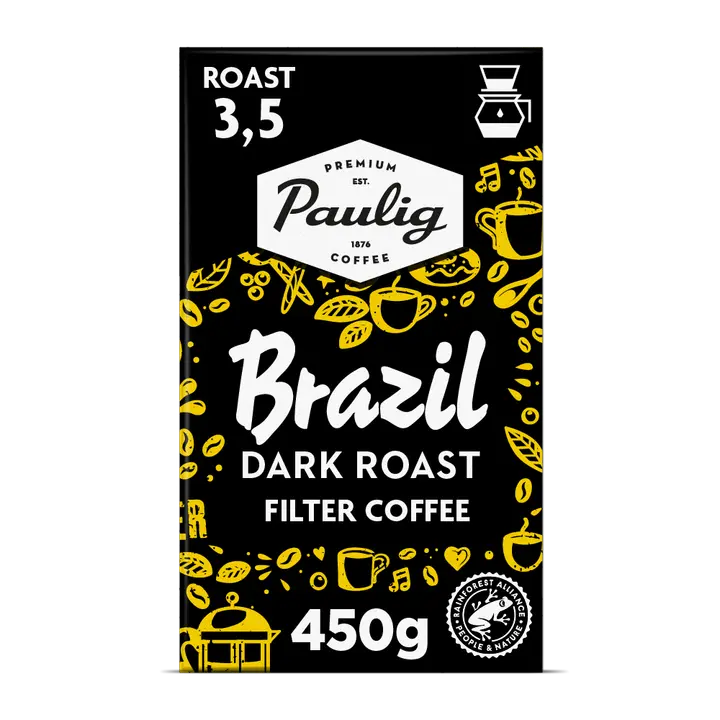 Paulig Brazil Dark Roast tumma paahto kahvi suodatinjauhatus 450g