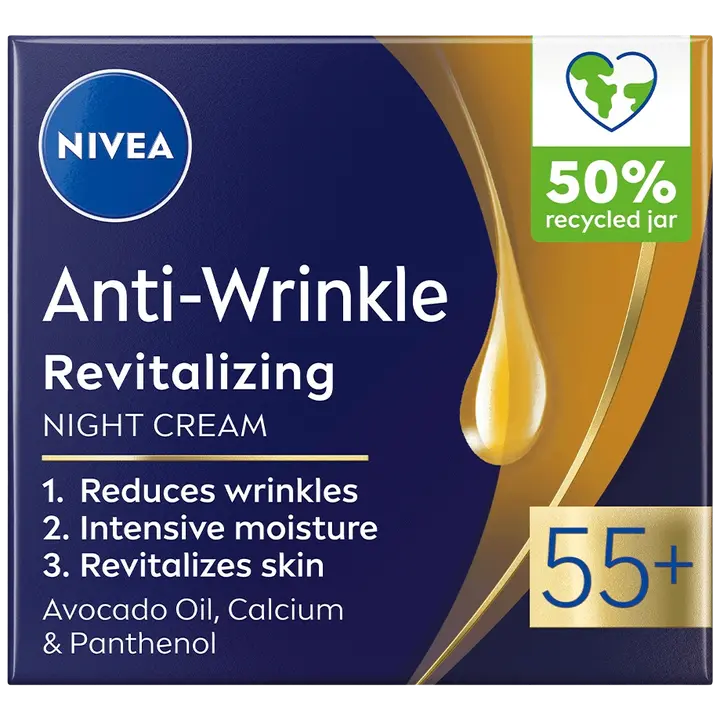 NIVEA Anti-Wrinkle Revitalizing Night Cream 55+ -yövoide 50ml