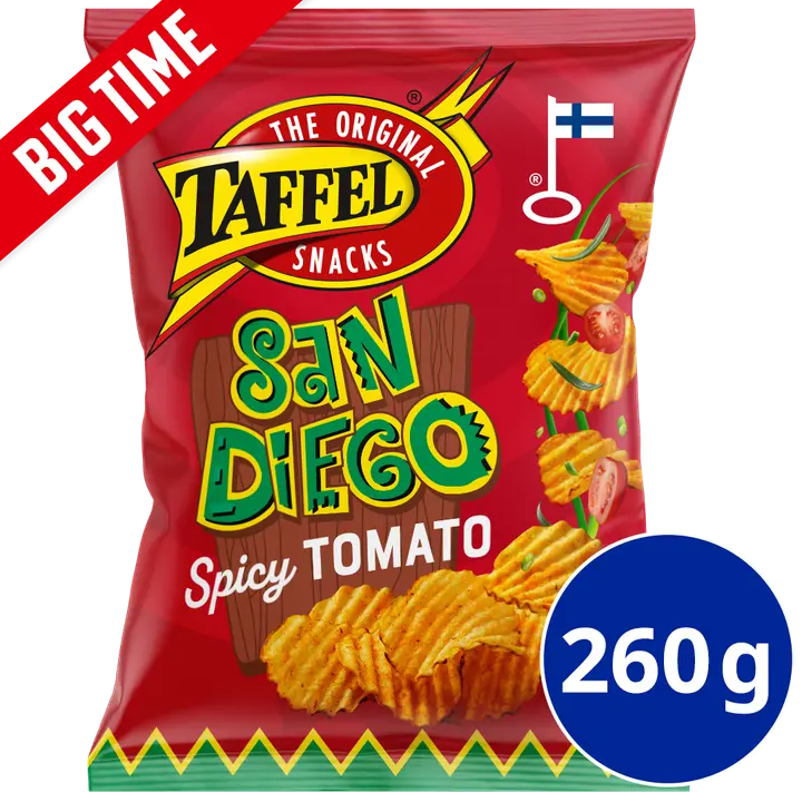 Taffel San Diego spicy tomato maustettu sipsi 260g