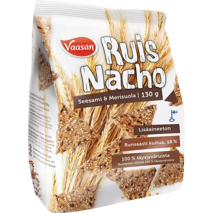 Vaasan RuisNacho Seesami&merisuola 130g ruislastut