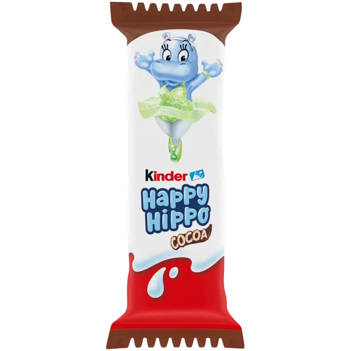 Kinder Happy Hippo Maito- ja kaakaokreemillä täytetty rapea vohvelipatukka
20,7g