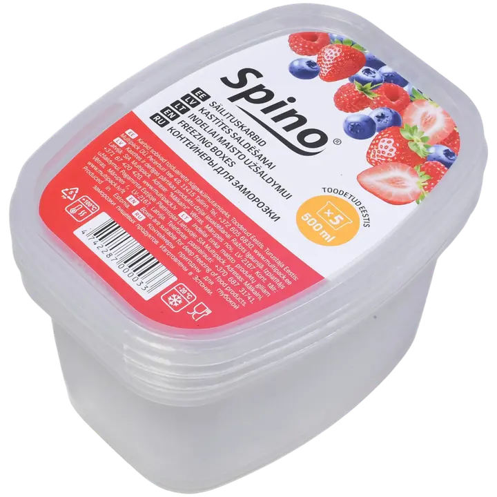 Spino säilituskarbid 500ml läbipaistev karp+kaas pakis 5+5tk