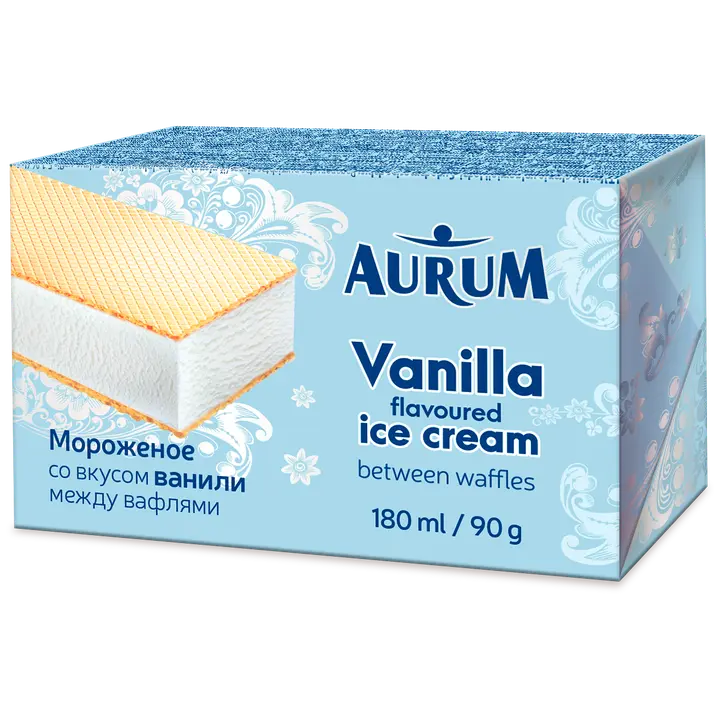 Aurum vanillijäätis vahvlitega 180ml. 90 g