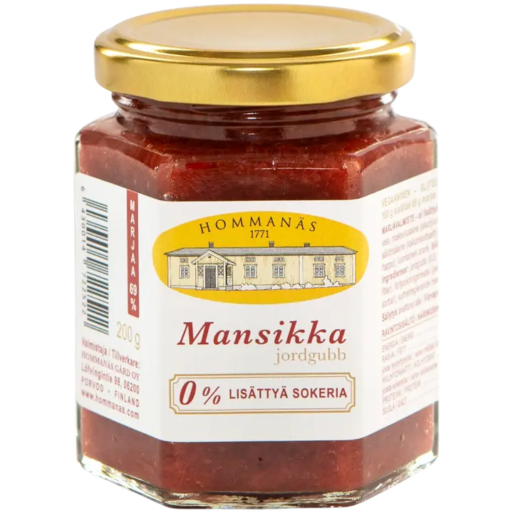 Hommanäs 1771 mansikka, 0 % lisättyä sokeria, 200 g