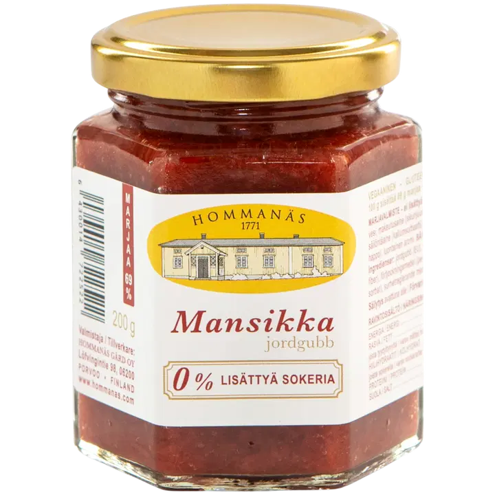 Hommanäs 1771 mansikka, 0 % lisättyä sokeria, 200 g