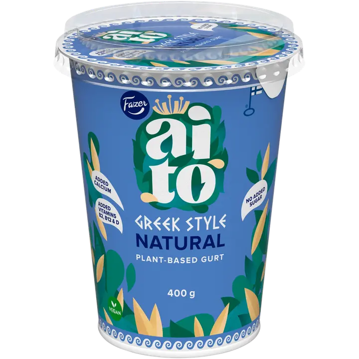 Fazer Aito kasvipohjainen Gurtti Greek Style 400 g, kauravälipala