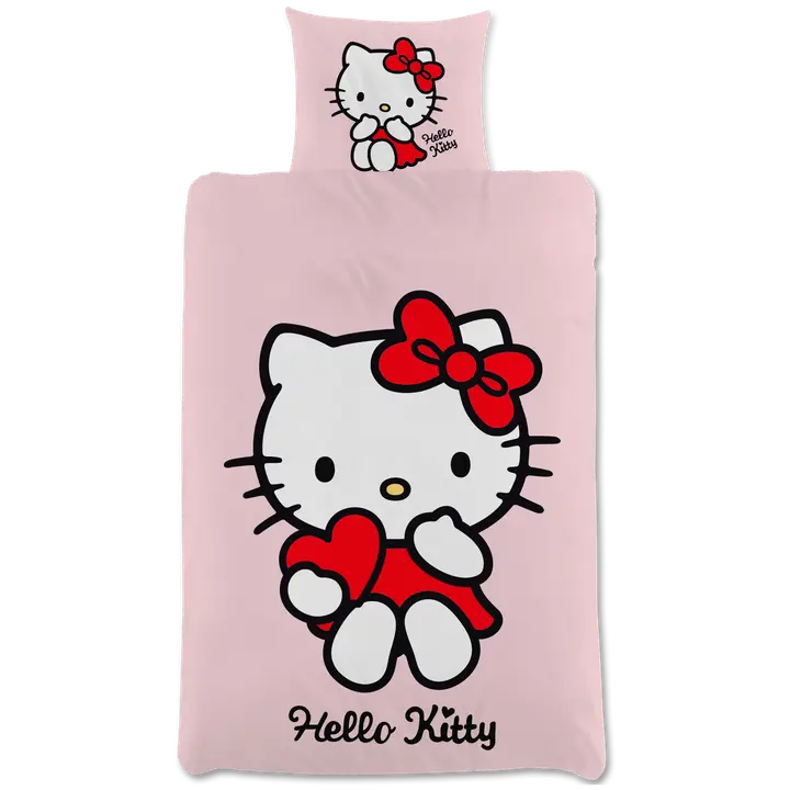 Hello Kitty lasten pussilakanasetti 150x210+50x60 cm vaaleanpunainen