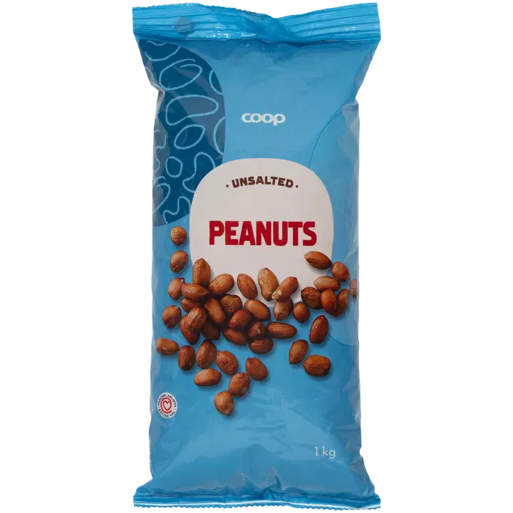 Coop maapähkinät 1 kg suolaamaton