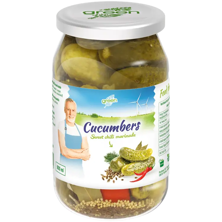 Green kurgid sweet chili marinaadis 450g