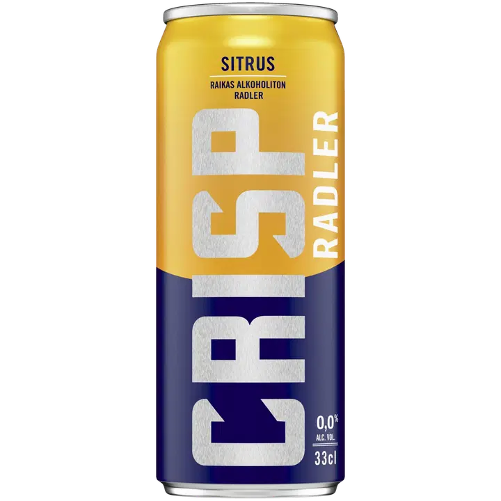 Crisp Radler Citrus alkoholiton vaalea lager olut 0  til-% tölkki 0,33 L