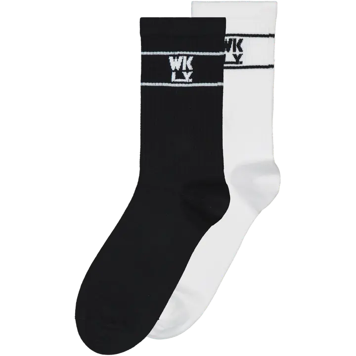 Naiste spordisokid WKLY 2-p valge/must 39-41