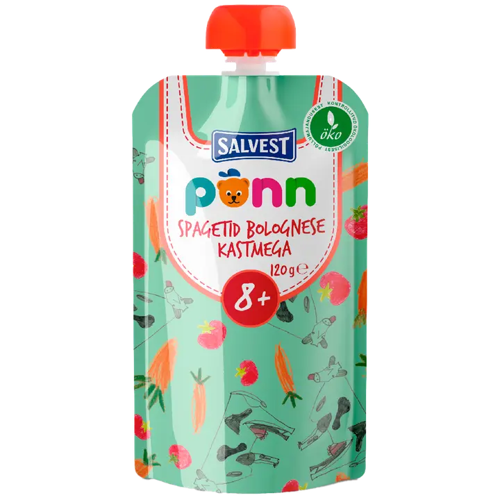 Põnn spagetid bolognese kastmega 120 g, öko, alates 8-elukuust