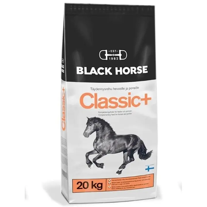 Black Horse Classic+ täydennysrehu hevosille 20 kg