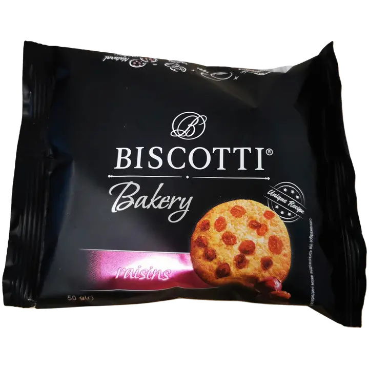 Biscotti  küpsised mini bakery rosinatega 50g