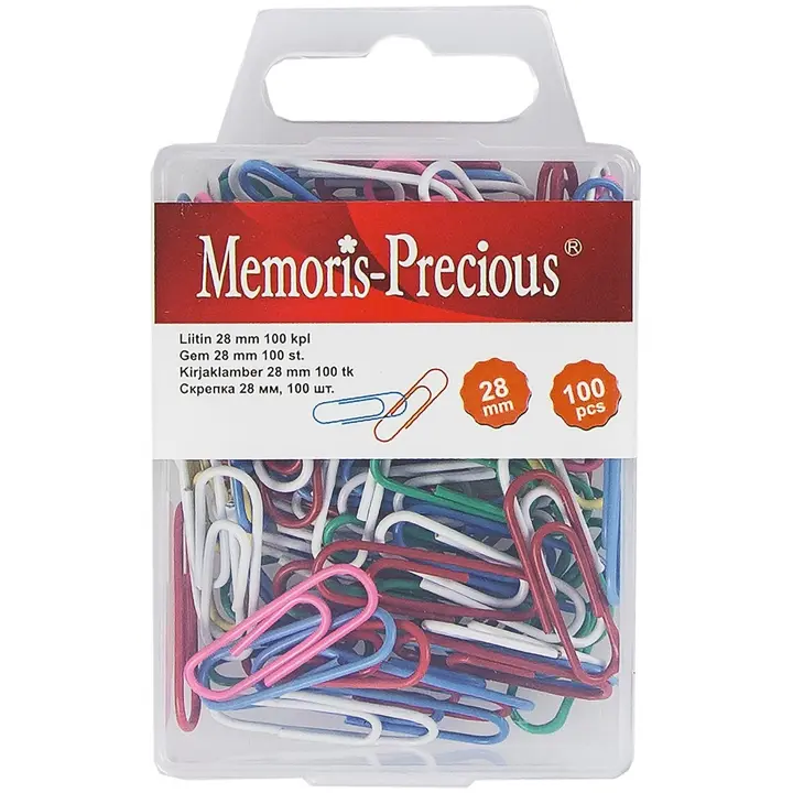 Memoris Precious paperiliitin 28 mm värillinen 100 kpl
