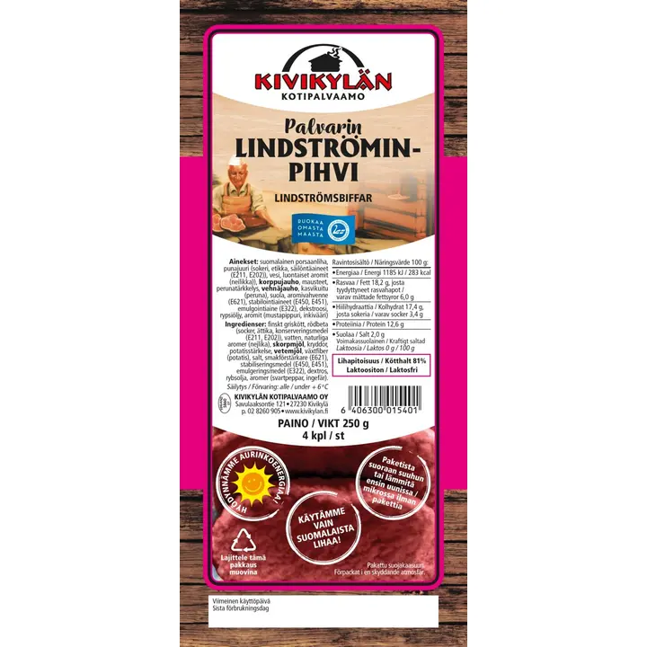 Kivikylän Palvarin Lindströminpihvi 250g