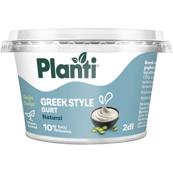 Planti greek style gurt, hapatettu soijavalmiste 2dl