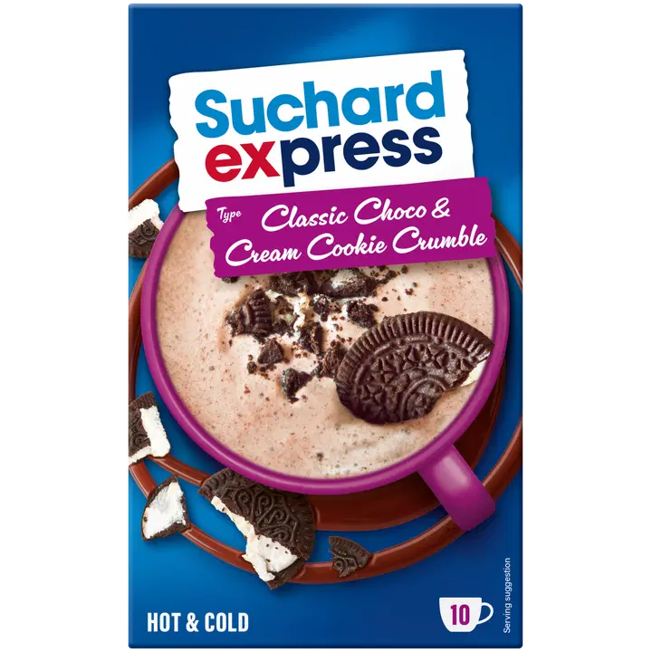 Suchard Express Classic Choco & Cream Cookie Crumble juomajauhe 150g